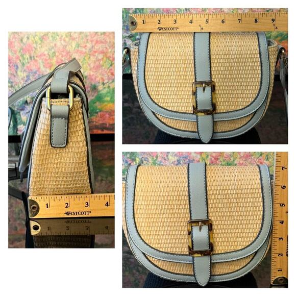 EUC Izzy & Ali Straw/Vegan Leather Crossbody or Shoulder Bag - Picture 9 of 9